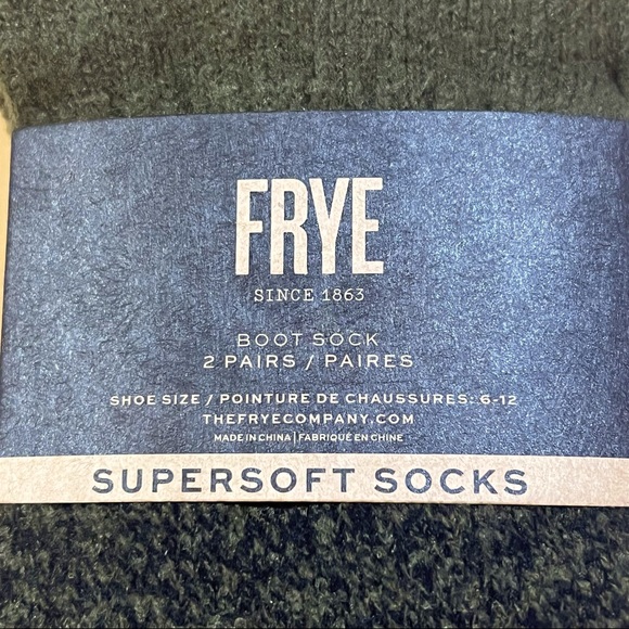 Frye Men's Boot Socks Olive Green & Black 2-Pairs Size 6-12 - Picture 5 of 6